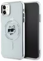 Karl Lagerfeld KLHMN61HLSCHH Apple iPhone 11 / Xr 6.1" dėklas telefonui baltos spalvos IML Metal Choupette Head MagSafe