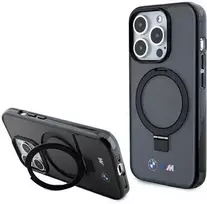 BMW BMHMP15LURSK Apple iPhone 15 Pro 6.1" dėklas telefonui juodos spalvos hardcase Ring Stand M Collection MagSafe