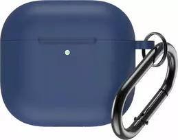 Hurtel Silikoninis dėklas skirtas Airpods 4 su karabinu - mėlynos spalvos