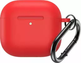 Hurtel Silikoninis dėklas skirtas Airpods 4 su karabinu - raudonos spalvos
