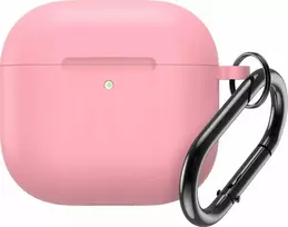 Hurtel Silikoninis dėklas skirtas Airpods 4 su karabinu - rožinės spalvos