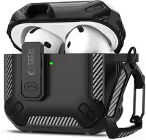 Dėklas Apple AirPods 4 Tech-Protect Carbonox juodos spalvos