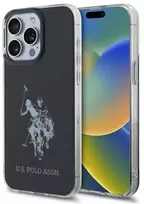 Us Polo Assn US Polo USHCP15XTPUHRBK Apple iPhone 15 Pro Max 6,7" dėklas telefonui juodos spalvos Shiny Big Logo