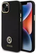 Guess GUHCP15M4DGPK Apple iPhone 15 Plus / 14 Plus 6.7" dėklas telefonui juodos spalvos hardcase Silicone Logo Strass 4G