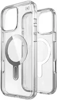 Speck Presidio Perfect-Clear ClickLock & MagSafe – dėklas, skirtas iPhone 16 Pro Max (skaidrus / chromo apdaila / ramus sidabras)