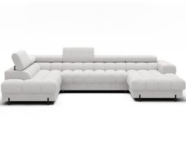 Kampinė sofa - lova Feraria Royal 01, balta sp., dešininė, 202 x 358 cm x 93 cm