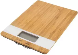 Elektroninės plokščios virtuvinės svarstyklės, bambukinės, 5kg