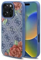 Guess GUHMP16XP4ROPEMCB Apple iPhone 16 Pro Max 6.9" dėklas telefonui mėlynos spalvos 4G Flowers Print MagSafe