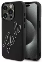 Karl Lagerfeld KLHCP15X3DRKSDLK Apple iPhone 15 Pro Max 6.7" dėklas telefonui juodos spalvos 3D Rubber Signature