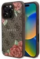 Guess GUHMP16XP4ROPEMCW Apple iPhone 16 Pro Max 6.9" dėklas telefonui rudos spalvos 4G Flowers Print MagSafe