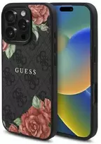 Guess GUHMP16XP4ROPEMCK Apple iPhone 16 Pro Max 6.9" dėklas telefonui juodos spalvos 4G Flowers Print MagSafe