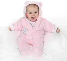 Žieminis paltas New Baby Nice Bear rožinis, dydis 80 (9-12m), 80 (9-12m)