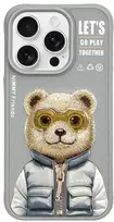 Nimmy Apple iPhone 15 Pro 6.1" dėklas telefonui pilkos spalvos Cool&Cute 2.0 Bear