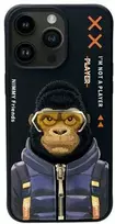 Nimmy dėklas Apple iPhone 15 Pro Max 6.7" juodos spalvos Cool&Cute 2.0 Monkey