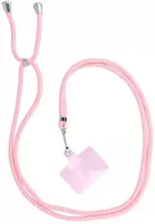 Dėklas OEM SWING (6 mm) telefono virvelė, reguliuojamo ilgio telefono pakabukas / laido ilgis 165 cm (maks. 82,5 cm kilpoje) / ant peties arba kaklo - šviesiai rožinė