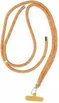OEM SWING (8mm) telefono virvelė, reguliuojamo ilgio telefono pakabukas / laido ilgis 165cm (maks. 82,5cm kilpoje) / ant peties arba kaklo - oranžinis-baltas