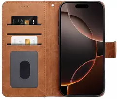 Dėklas Oem Flip case for iPhone 16 PLUS Jeans Book juodas