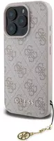 Guess 4G Charm dėklas skirtas Apple iPhone 16 Pro Tone on Tone Rožinė