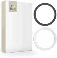 Dėklas Tech-Protect MagMat MagSafe magnetinis žiedas universalus - juodas / sidabras (2 vnt.)
