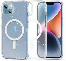 Tech-Protect FlexAir hibridinis MagSafe iPhone 13/14 dėklas – skaidrus blizgus
