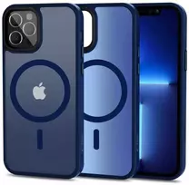 Mėlyna Tech-Protect MagMat MagSafe dėklas, skirtas iPhone 12/12 Pro – matinė tamsiai mėlyna