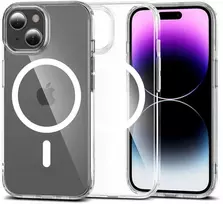 Tech-Protect FlexAir hibridinis MagSafe iPhone 15 dėklas – skaidrus
