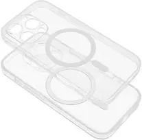 Oem Originalus „iPhone 15 PRO“ skaidrus „Mag“ dėklas (STR / APSAUGA FOTOAPARA), suderinamas su „MagSafe“ skaidriais blizgučiais