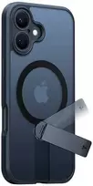 Dėklas Torras Pstand Spin Case, skirtas iPhone 16 (juodas)