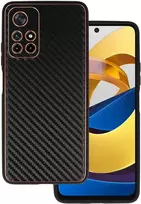 Tel Protect Leather Carbon dėklas skirtas Xiaomi Redmi Note 11 5G/Note 11S 5G/Poco M4 Pro 5G juodos spalvos
