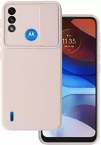 Topt Camshield Soft dėklas skirtas Motorola Moto E7 Power/E7i Power rusvai gelsvas