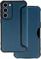 Topt Razor Carbon Book dėklas skirtas Samsung Galaxy S23 Plus mėlynos spalvos