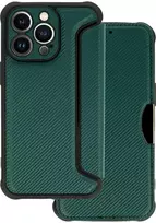 Topt Razor Carbon Book dėklas skirtas Apple iPhone 13 Pro Max dark žalios spalvos