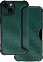Topt Razor Carbon Book dėklas skirtas Apple iPhone 14 Plus dark žalios spalvos