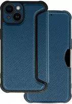 Topt Razor Carbon Book dėklas skirtas Apple iPhone 14 Plus mėlynos spalvos