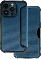 Topt Razor Carbon Book dėklas skirtas Apple iPhone 14 Pro Max mėlynos spalvos