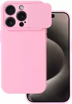 Topt Camshield Soft dėklas skirtas Apple iPhone 15 Pro Light rožinės spalvos