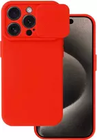 Topt Camshield Soft dėklas skirtas Apple iPhone 15 Pro Raudona