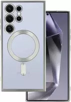 Topt Metallic Magsafe dėklas skirtas Samsung Galaxy S24 sidabro spalvos