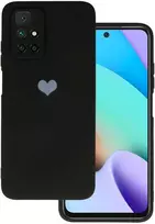 Vennus silikoninis Heart dėklas skirtas Xiaomi Redmi 10 design 1 juodos spalvos