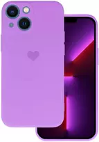 Vennus silikoninis Heart dėklas skirtas Apple iPhone 14 Plus design 1 violetinės spalvos