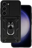 Topt Slide Camera Armor dėklas skirtas Samsung Galaxy S23 Plus juodos spalvos