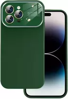 Topt Soft Silicone Lens dėklas skirtas Apple iPhone 15 Plus žalios spalvos