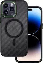 Tel Protect Magnetic Carbon dėklas skirtas Apple iPhone 15 Plus juodas-žalias