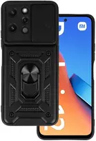 Topt Slide Camera Armor dėklas skirtas Xiaomi Redmi 12 juodos spalvos