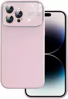Topt Soft Silicone Lens dėklas skirtas Apple iPhone 15 Plus light rožinės spalvos