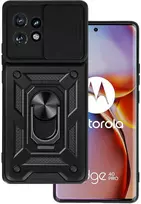 Topt Slide Camera Armor dėklas skirtas Motorola Edge 40 Pro 5G juodos spalvos