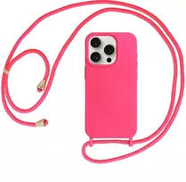Topt Strap silikoninis dėklas skirtas Apple iPhone 15 Plus design 1 rožinės spalvos