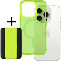 Amazing Thing Titan Pro Neon Mag Wallet dėklas telefonui 10FT IP156.7PTWGN Apple iPhone 15 Pro Max žalias su stoveliu