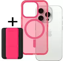 Amazing Thing Titan Pro Neon Mag Wallet dėklas telefonui 10FT IP156.7PTWPN Apple iPhone 15 Pro Max rožinės spalvos su stoveliu