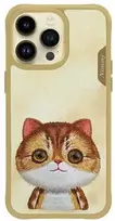 Nimmy Apple iPhone 15 Pro Max 6.7" dėklas telefonui haki spalvos Big Eyed Pet 2.0 Cat